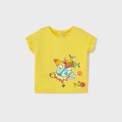 MAYORAL Тениска къс ръкав цветна графика жълт цвят за мини момиче Майорал