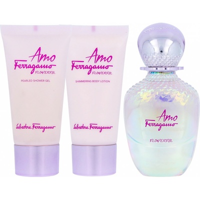 Salvatore Ferragamo Amo Ferragamo Flowerful EDT 50 ml + sprchový gél 50 ml + telové mlieko 50 ml darčeková sada