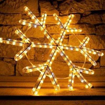 DECOLED LED svetelná vločka na vrchol stromu priemer. 60 cm teplá biela