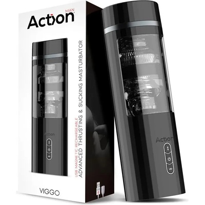 Action Viggo Advanced Masturbator Up and Down and Sucking Black
