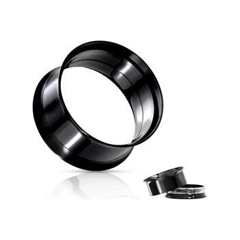 Šperky4U šroubovací ocelový tunel do ucha TN01080K-06 černý