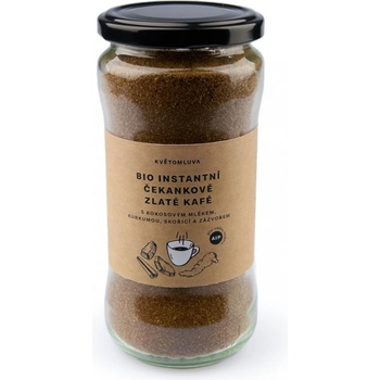 Květomluva BIO Instantní čekankové Zlaté kafé s kokosovým mlékem kurkumou a skořicí 115 g