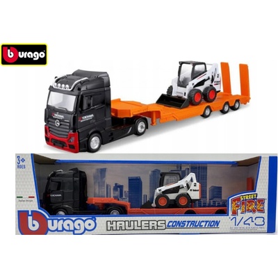 Bburago Kamion Construction MB Actros Gigaspace / Bobcat Loader 1:43