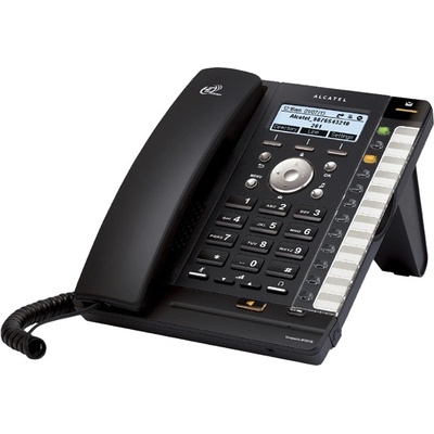 Alcatel VoIP телефон Alcatel Temporis IP301G, монохромен дисплей, 4 SIP accounts, PoE, черен (1010118)