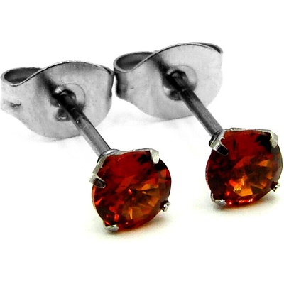 OceloveSperky1 Náušnice z Chirurgické oceli s kamínkem 0,4 cm červené NS260124
