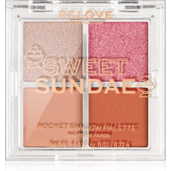 Revolution Beauty Pocket Palette палитра сенки за очи цвят Sweet Sundae 4x0.72 гр