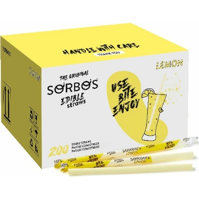 Sorbos Jedlé ovocné slamky citrón 200 ks