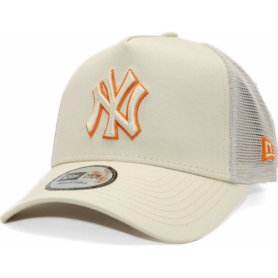 New Era MLB Outline 9FORTY A-Frame Trucker NY Yankees Cream / Orange