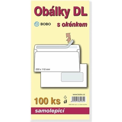 Obálky DL samolepicí s okénkem (bal. 100ks)