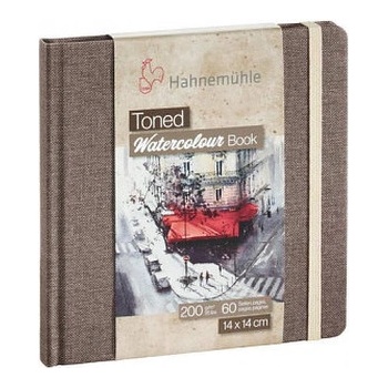Hahnemühle akvarelový blok Toned watercolour BOOK 200 GR/M2 BÉŽOVÁ 30 LISTOV/60 stán 14x14CM