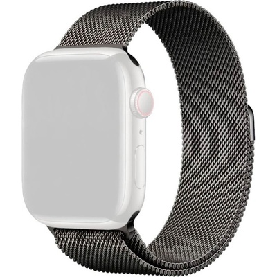 Decoded Стоманена, неръждаема каишка за Apple Watch 42мм, 44мм, 45мм, 46мм, Ultra, Ultra 2, Ultra 3 49мм - Decoded Milanaise Titanium Stainless Steel Watch Loop Band (черен) (D23AWS45MTS1BK)