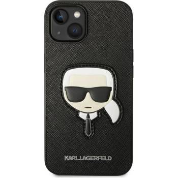 KARL LAGERFELD Калъф Karl Lagerfeld - Saffiano Karl Head, iPhone 14 Plus, черен (3666339077044)