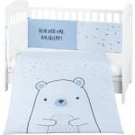 KikkaBoo Бебешки спален комплект 2 части EU style 70/140 Bear with me Blue (41101020114) - presi