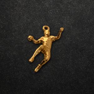  Сребърен медальон 925 хандбал - мъж хандбалист позлатен