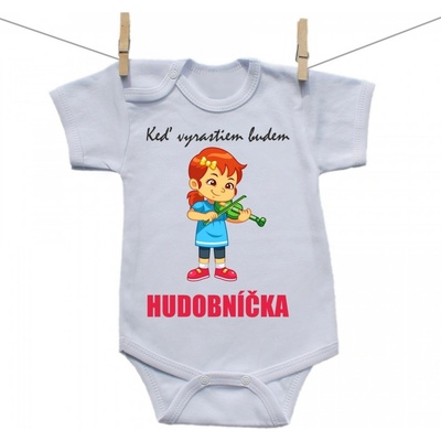 Boodyy Body s krátkym rukávom Keď vyrastiem budem hudobníčka