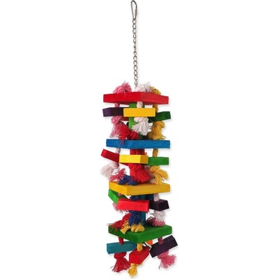 BIRD JEWEL Hračka závesná farebná s povrazmi a drievkami 54 cm