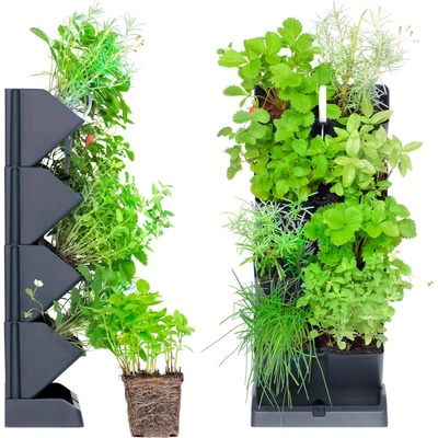 Prosperplast MINI CASCADE IO1W200S433 Vertikální květináče s nůžkami na bylinky antracit
