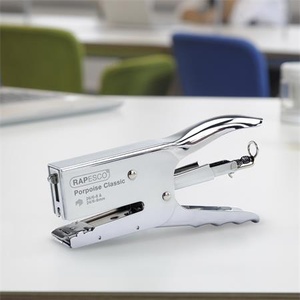 Rapesco Съшивател, ръчен, 24/6-8, 26/6-8, 45 листа, метален, RAPESCO "Porpoise", сребърен R81000A3 (R81000A3)