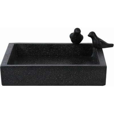 Esschert Design Pítko pro ptáky Terazzo 32 x 12,5 cm černá granit – Zboží Dáma