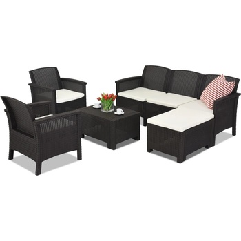 BICA Диван техноратан Венеция Релакс Ъглов 6 Бика кафяв (bcvenlcor6br)