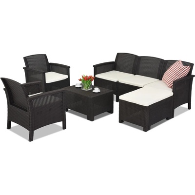 BICA Диван техноратан Венеция Релакс Ъглов 6 Бика кафяв (bcvenlcor6br)