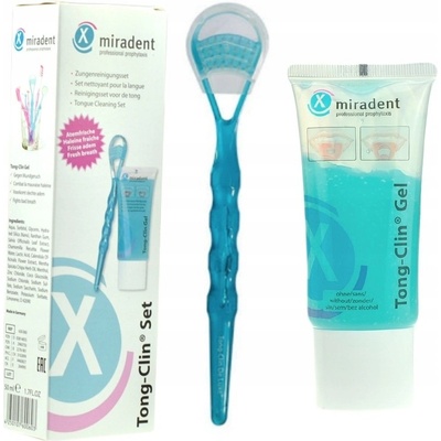 Miradent Čistič jazyka s čistiacim jazykovým gélom 50 ml Tong-Clin Set