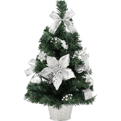 CHOMIK VIANOČNÝ STROMČEK 50 CM STRIEBORNÝ *2255