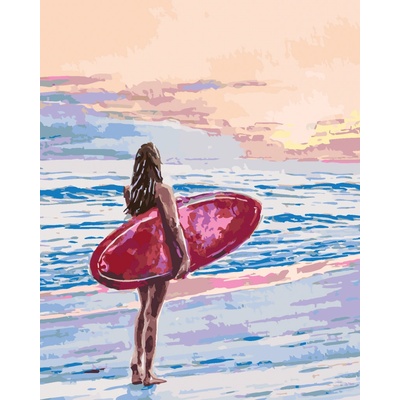 zuty Malování Podle Čísel Surfařka 80 x 100 Cm Plátno Rám