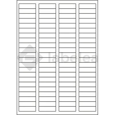 Labelea Samolepiace etikety 44x12,7 mm biele papierové, na hárku A4, pre laserovú a atramentovú tlač, Farba etikiet Biela, Počet hárkov v balení 100 EPY044012W088S