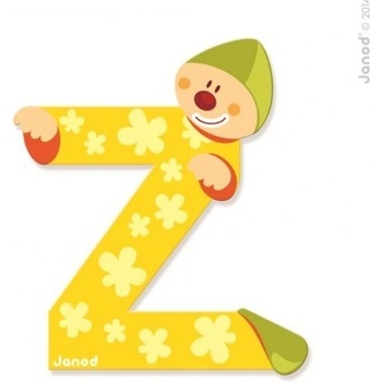 Janod drevené písmenko Z lepiace žlté