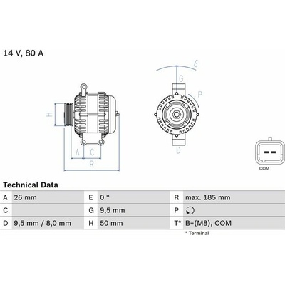 BOSCH Alternátor 0986082880