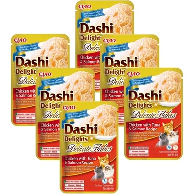 Dashi Delights Delicate Flakes Chicken & Tuna & Salmon 6 x 40 g