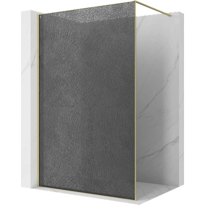 Mexen Kioto душ стена Walk-in 70 x 200 cm, crackle графит 12 mm, злато четкана - 800-070-101-55-44-X (800-070-101-55-44-X)