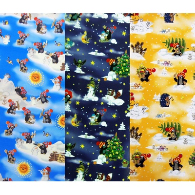 Vánoční balicí papíry 70x200cm Krteček