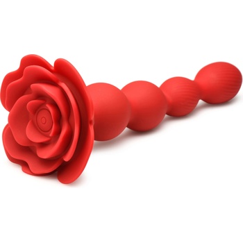 Image 1 of Bloomgasm Rose Twirl 10X Vibrating & Rotating Silicone Anal Beads
