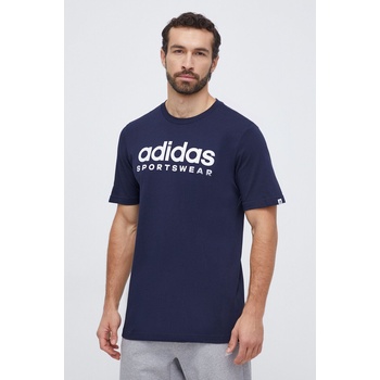 Adidas Памучна тениска adidas в тъмносиньо с принт IW8834 (IW8834)