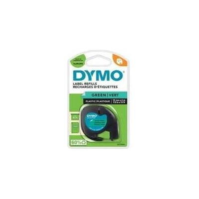 Dymo originální páska do tiskárny štítků, Dymo, 91204, S0721640, černý tisk/zelený podklad, 4m, 12mm, LetraTag plastová páska