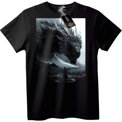 NOONEBRAND Тениска Дракон и Воин - 2XL, Black
