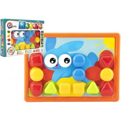 Teddies Mozaika klobouček 3,5cm hladký 26ks + šablony 10ks v krabici 37x29x5cm 2+