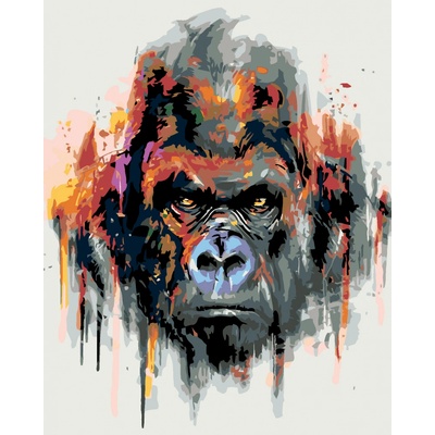 Zuty Malování podle čísel Gorila 80 x 100 cm vypnuté plátno na rám