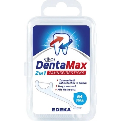 Elkos DentaMax 2v1 dentální nit tyčinky nevoskované 64 ks