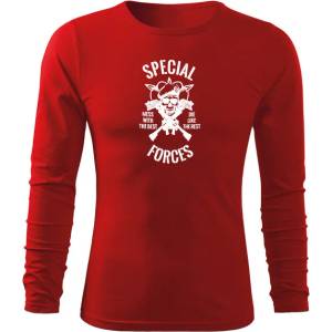 DRAGOWA FIT-T Тениска с дълъг ръкав Special Forces, червена, 160 г/м2 (5605)