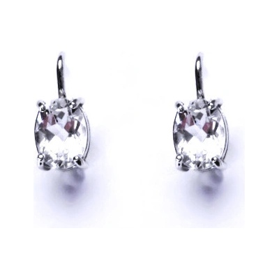 Čištín Zlaté náušnice, přírodní růženín, bílé i žluté zlato - NK 1245