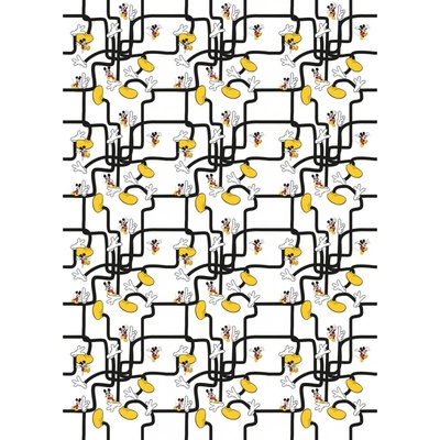 Komar Vliesová fototapeta Mickey Mouse Foot Labyrinth rozměry 200 x 280 cm