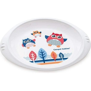 Canpol babies Пластмасова чиния Canpol - Owls, Бяла (4/406_whi)