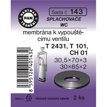 HARTMAN membrány vypouštěcích ventilů T2431, T101, CH01, WC, sada č.143