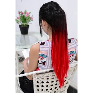 Sleek Изкуствени опашки ombre - Черно/Червено