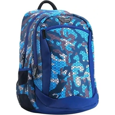 S-Cool Ученическа раница S-COOL анатомична Blue Military, 17 л