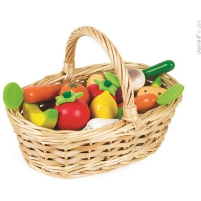 Janod Зеленчуци и плодове в кошница 24 бр