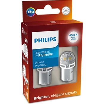 Philips Крушка, LED, мигач PHILIPS R10W/R5W, 12/24V, 1W, 6000K, 125lm, 2 бр